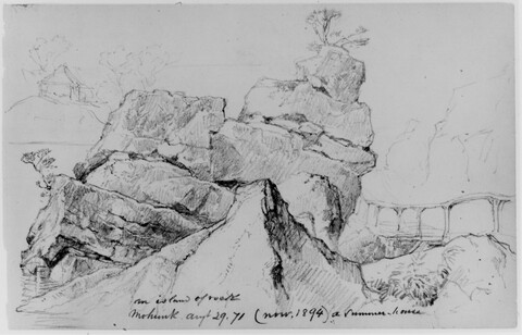 Pencil Sketch of Mohonk Rock Island
