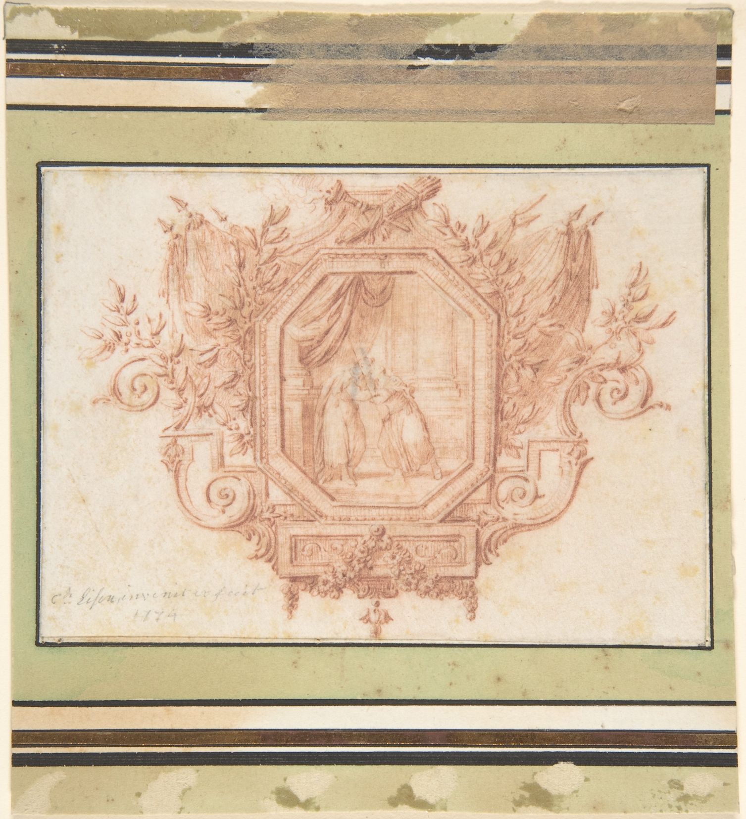1774 Red Chalk Decorative Sketch