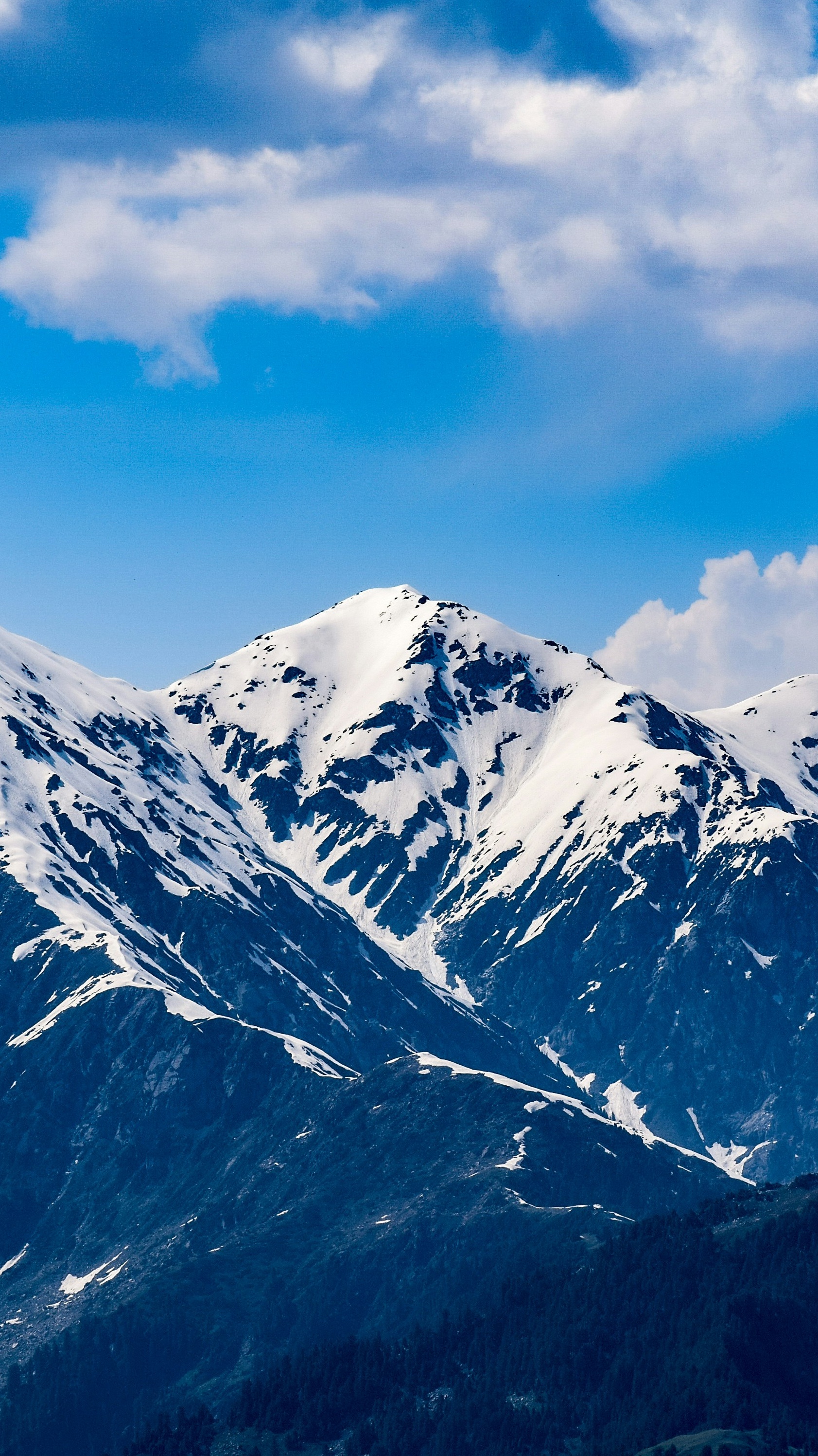 Snow-Capped Mountain Under Blue Sky