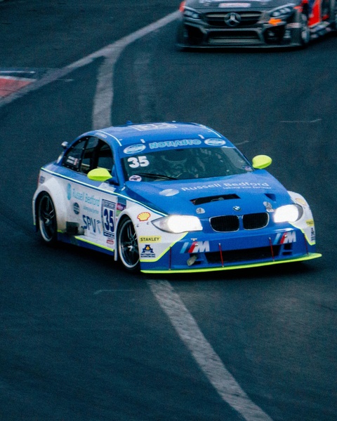 Number 35 BMW Race Car on Racetrack