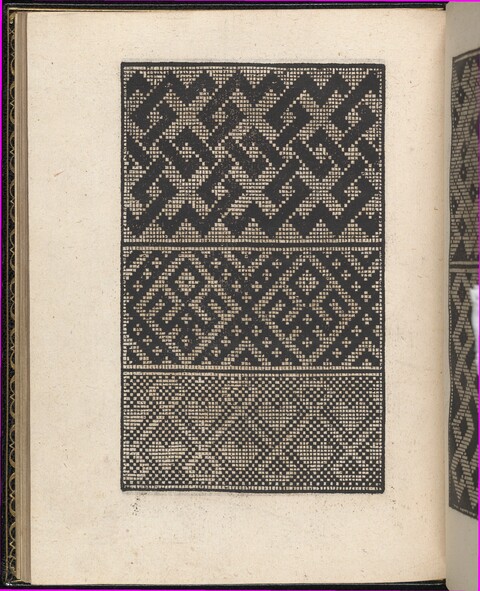 Geometric Pattern Print on Antique Book Page