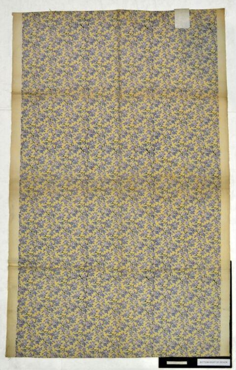 Vintage Yellow Purple Floral Textile Sample