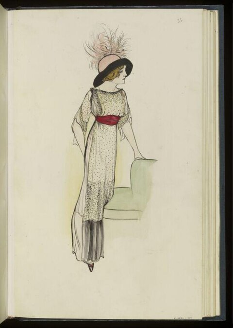 Vintage Women's Fashion Sketch
