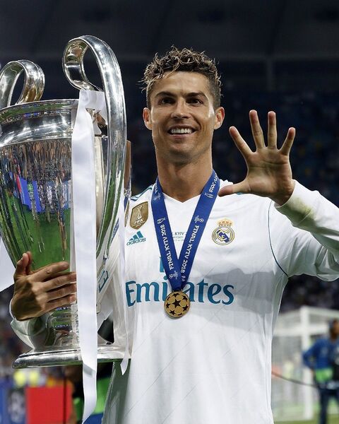 Cristiano Ronaldo with Champions League Trophy