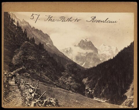Vintage Path to Rosenlau Mountains