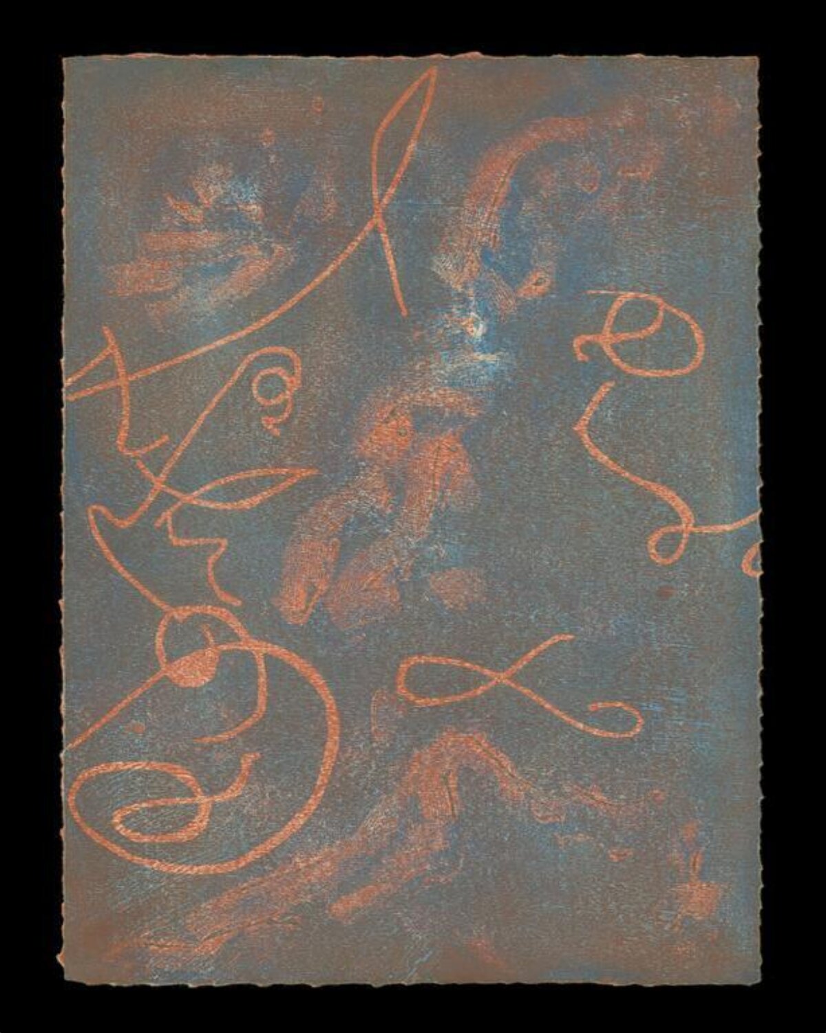 Abstract Copper Calligraphic Artwork