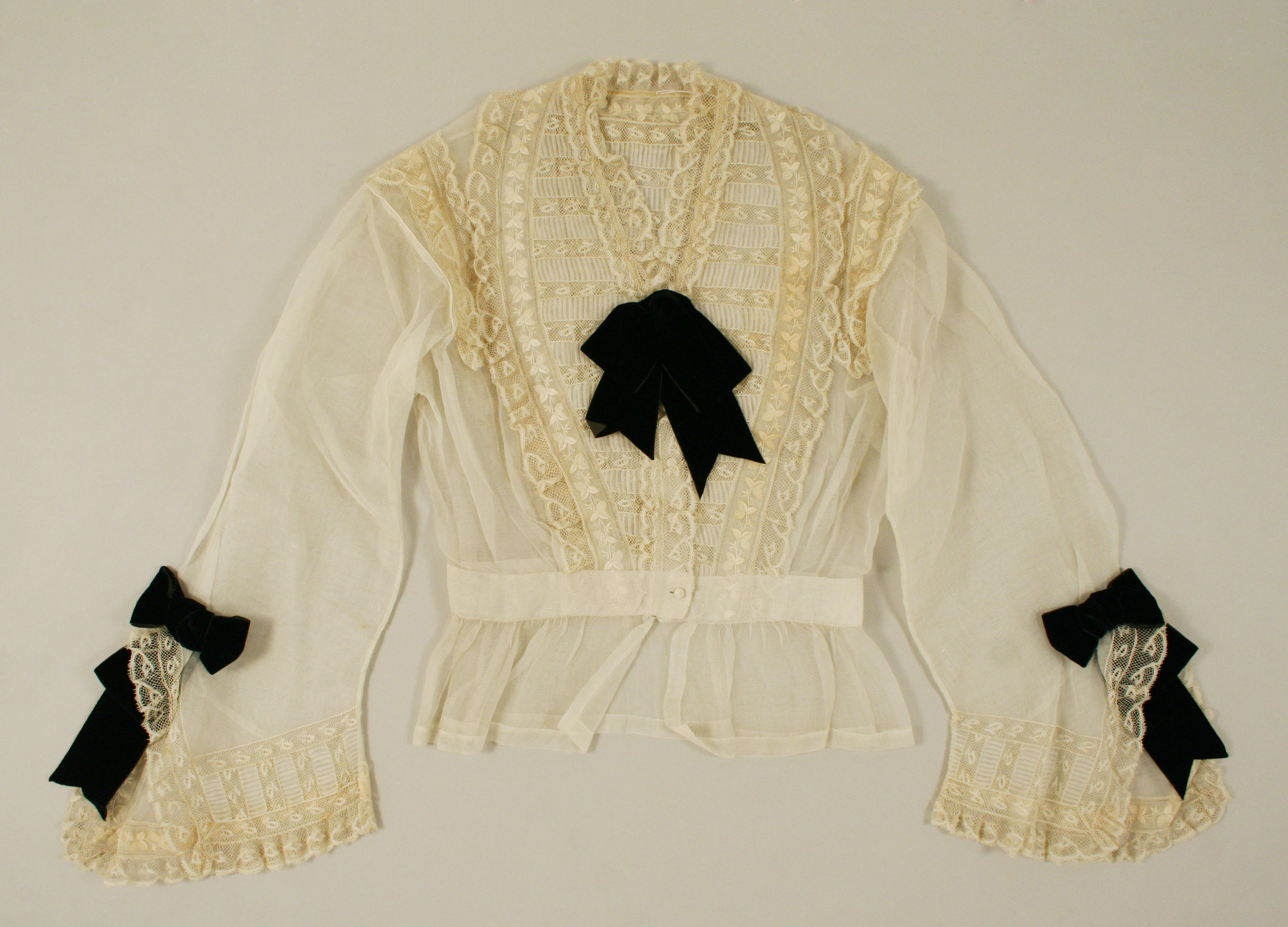 Vintage Lace Blouse With Black Bows