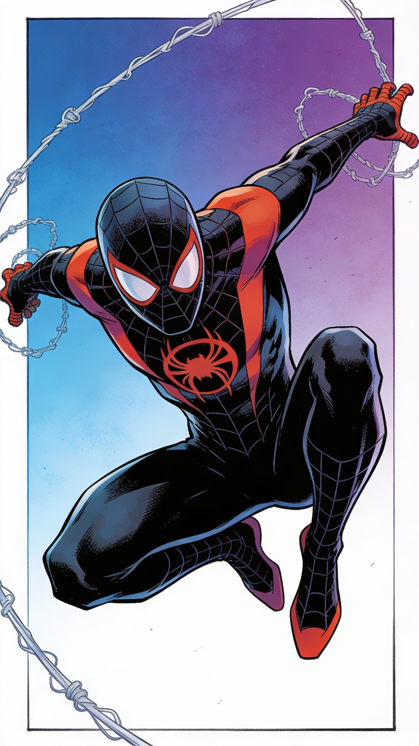 Miles Morales Spider-Man Mid-Swing
