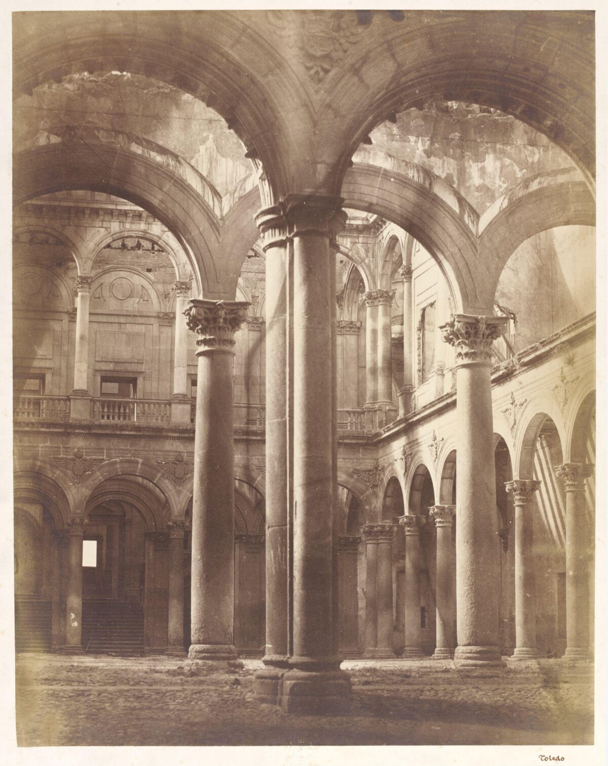 Ruined Colonnaded Courtyard in Toledo