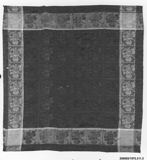 Rose Pattern Woven Textile Fragment