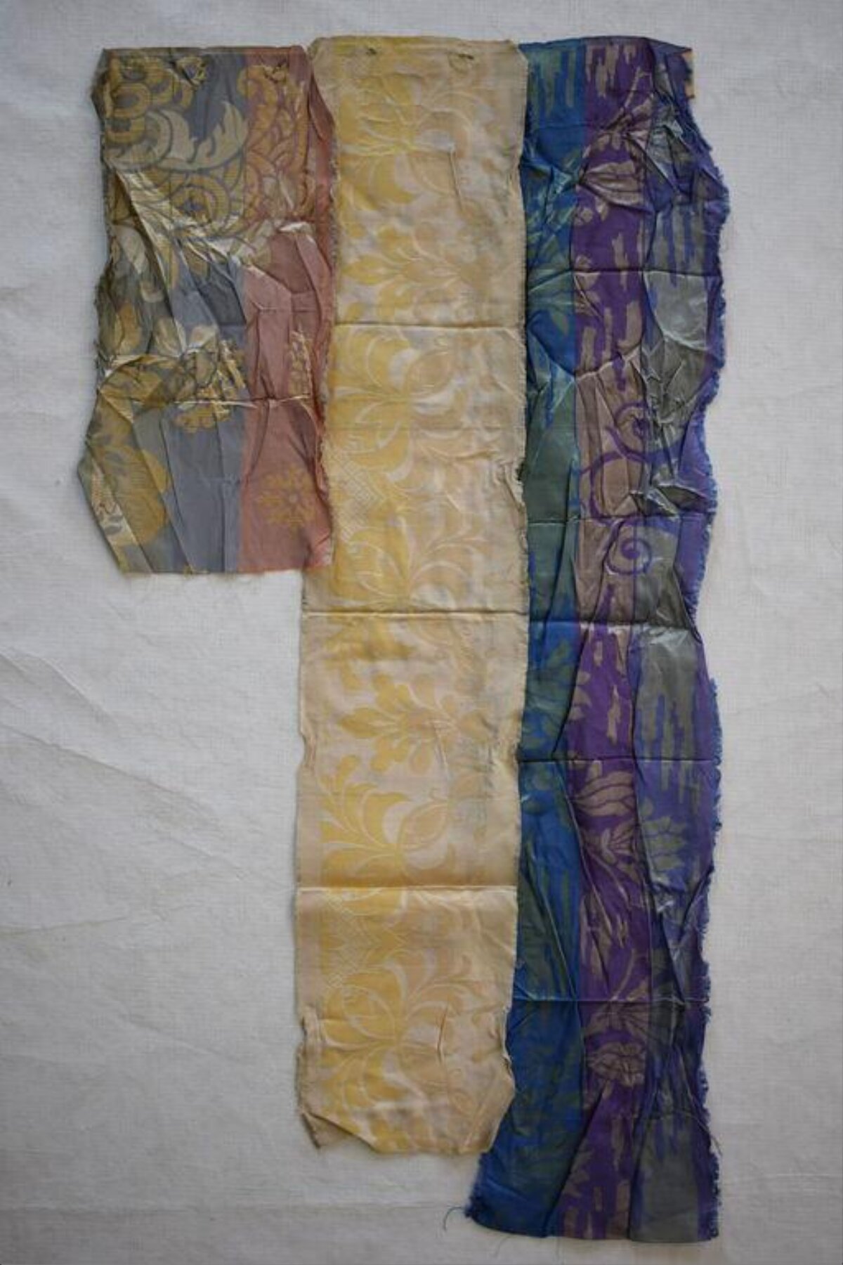 Three Patterned Vintage Fabric Scraps