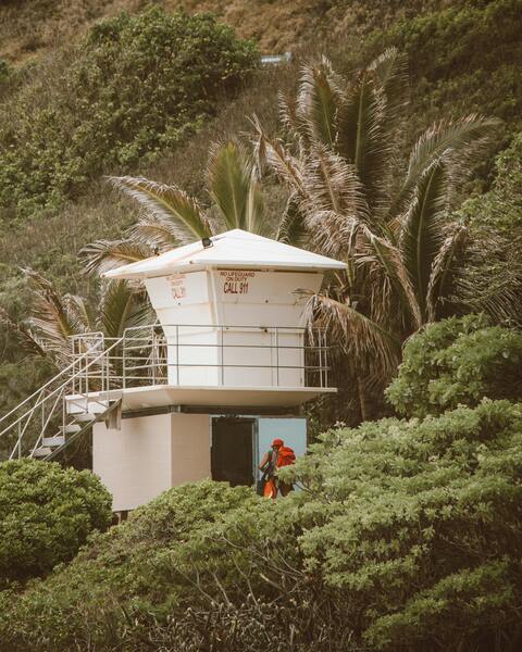 Tropical Coastal Lifeguard Tower