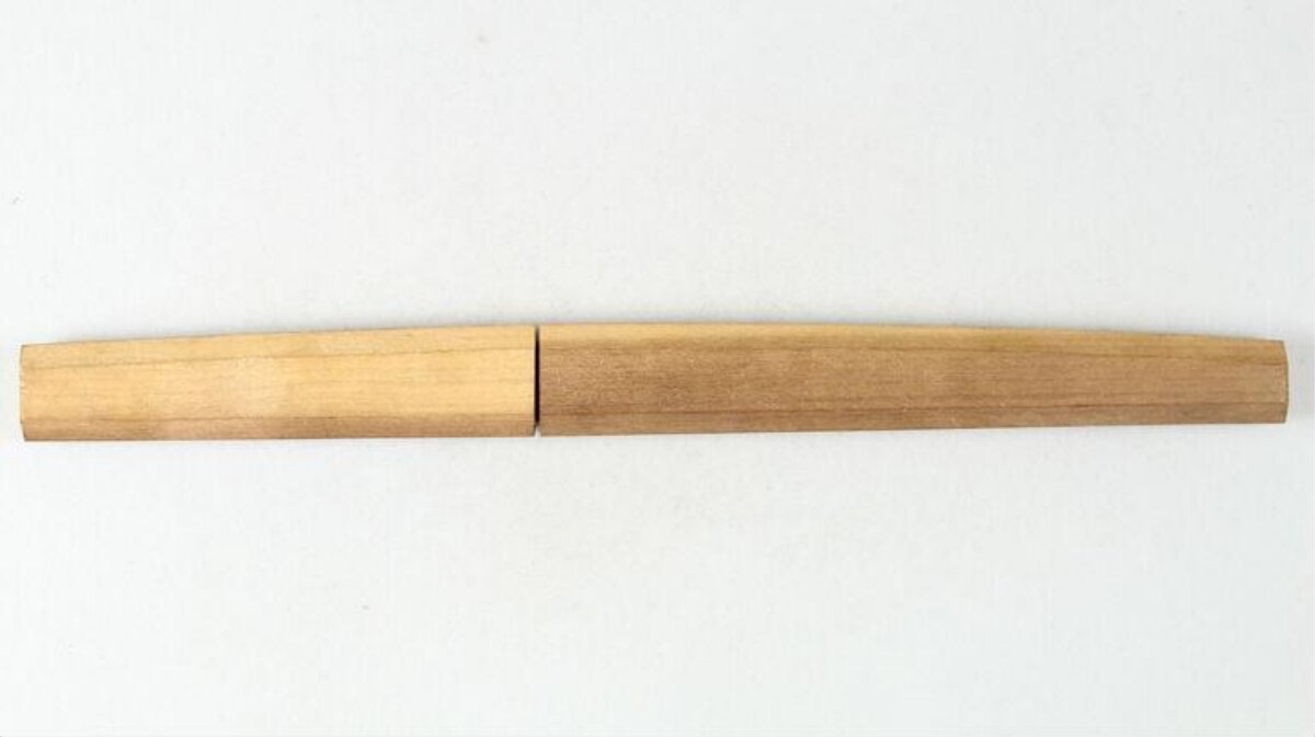 Two Split Wooden Strips on White Background