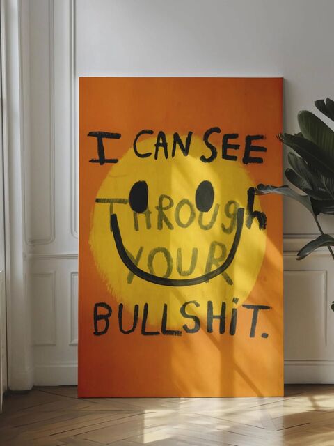 Sarcastic Smiley Text Art Poster