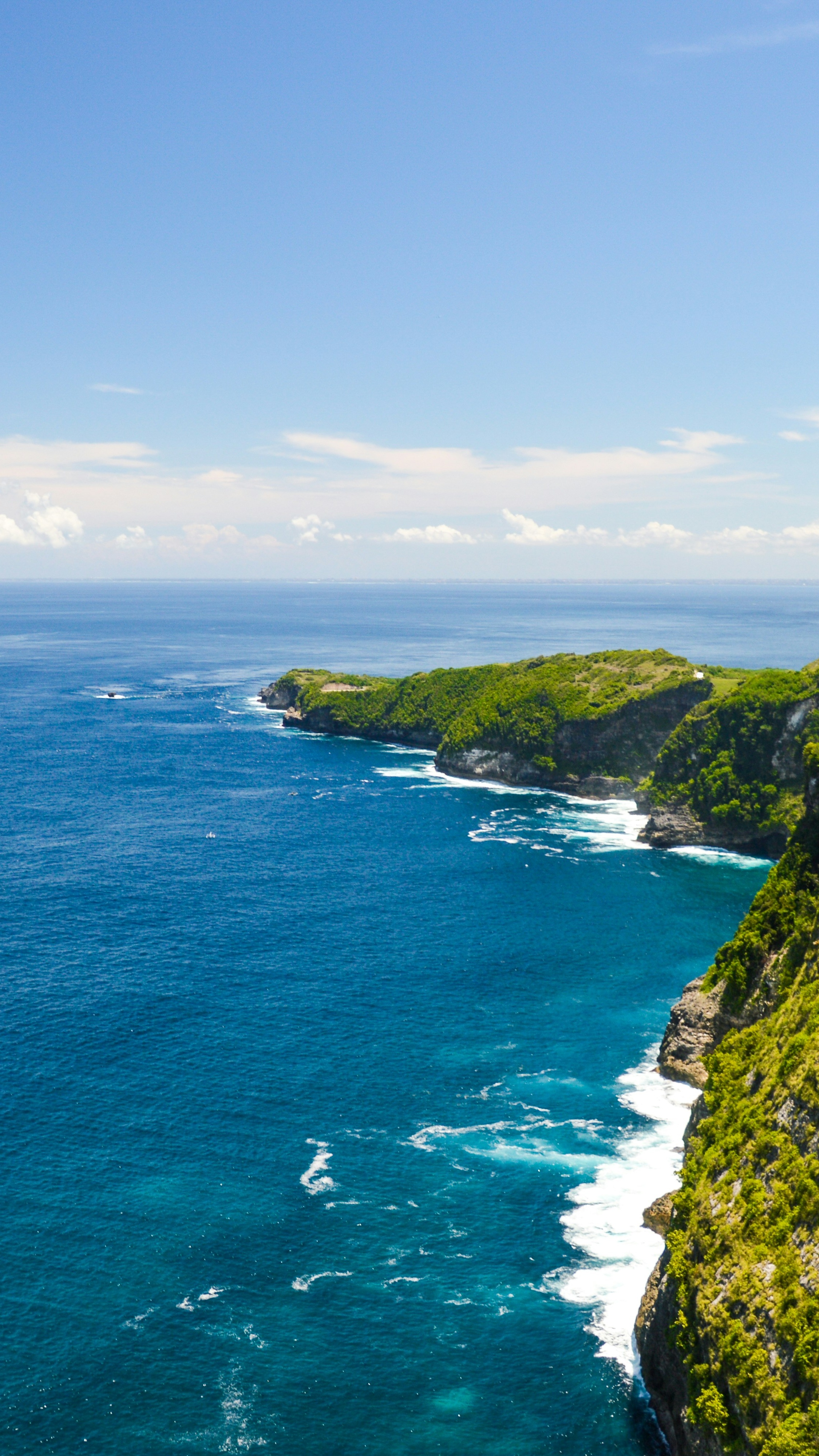 Tropical Coastal Cliffs Over Ocean