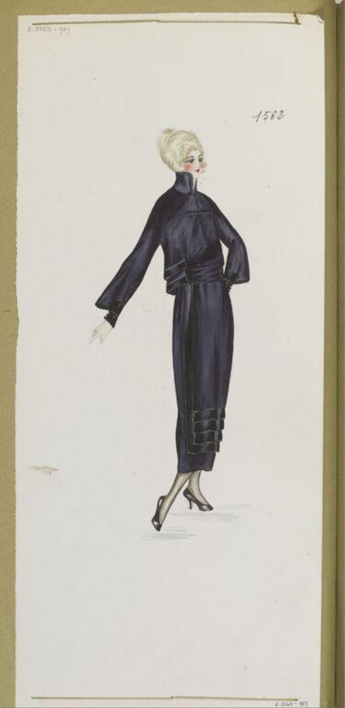 Vintage Dark Outfit Fashion Sketch