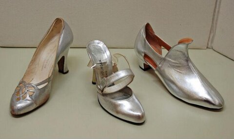 Three Silver Vintage High Heels