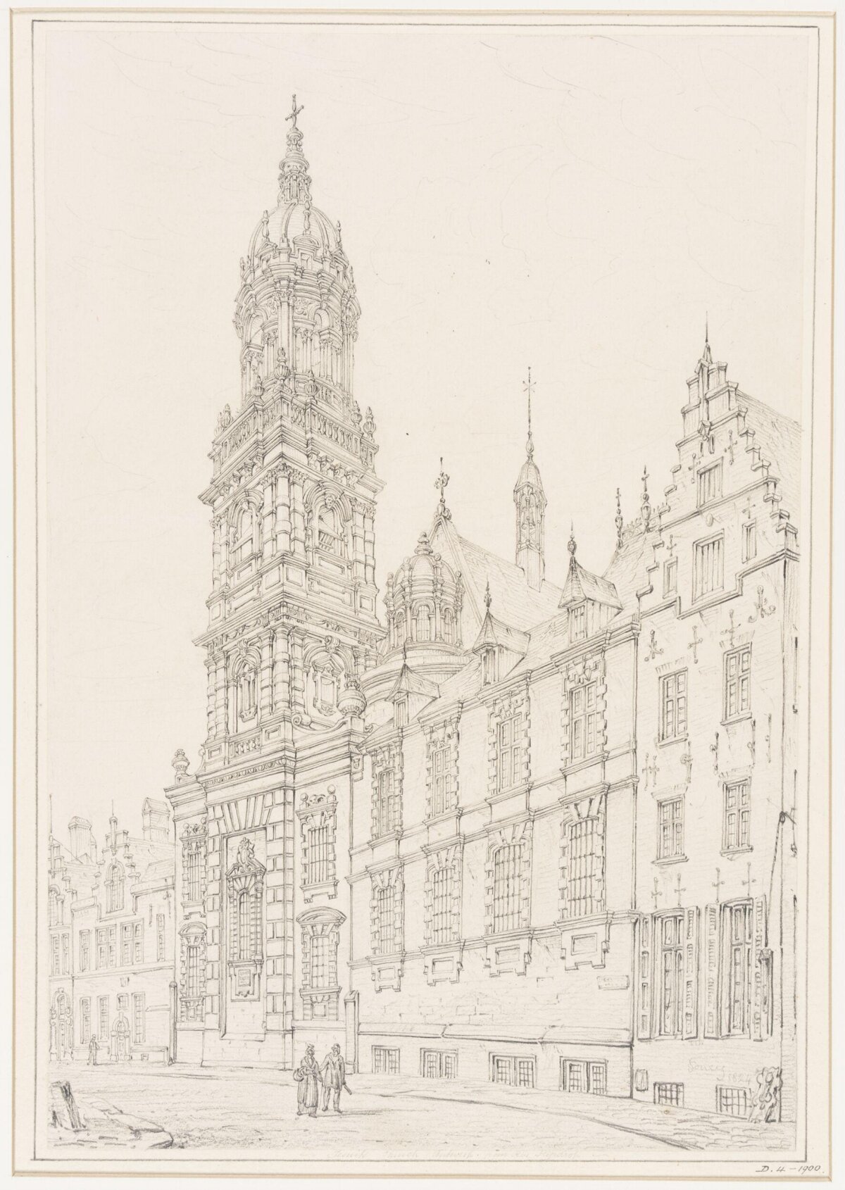 Pencil Sketch of European Historic Buildings