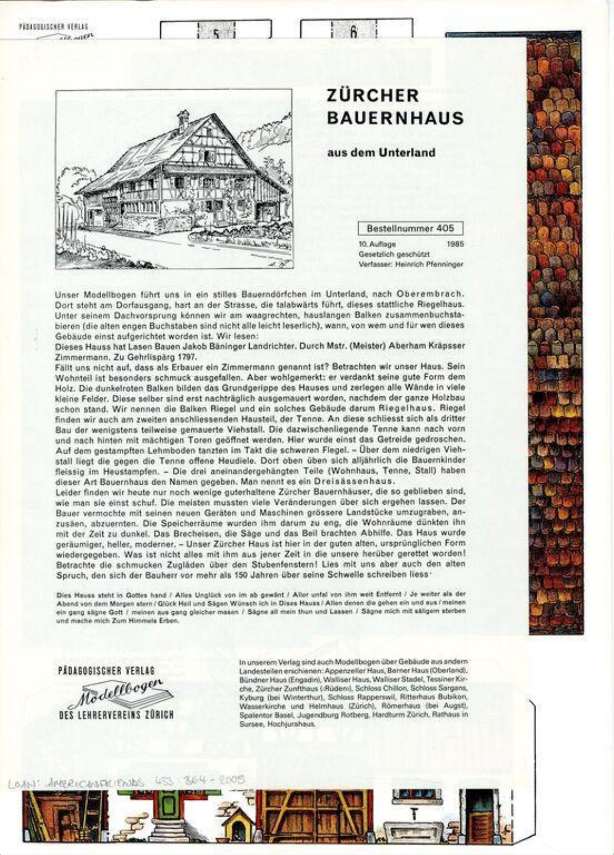 Zürcher Bauernhaus Information Page