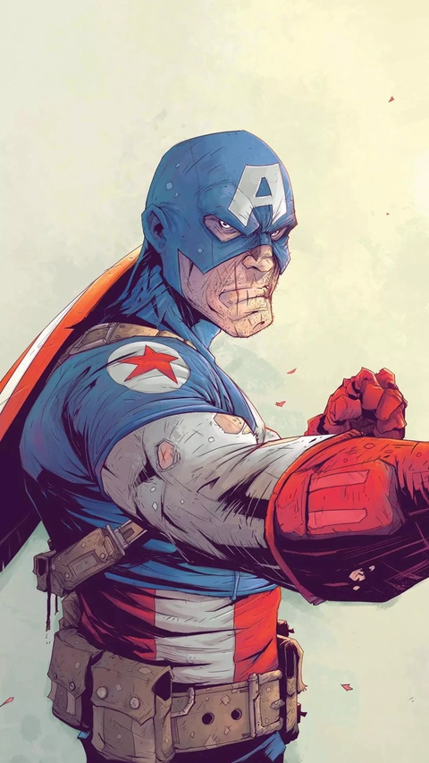 Battle Damaged Captain America
