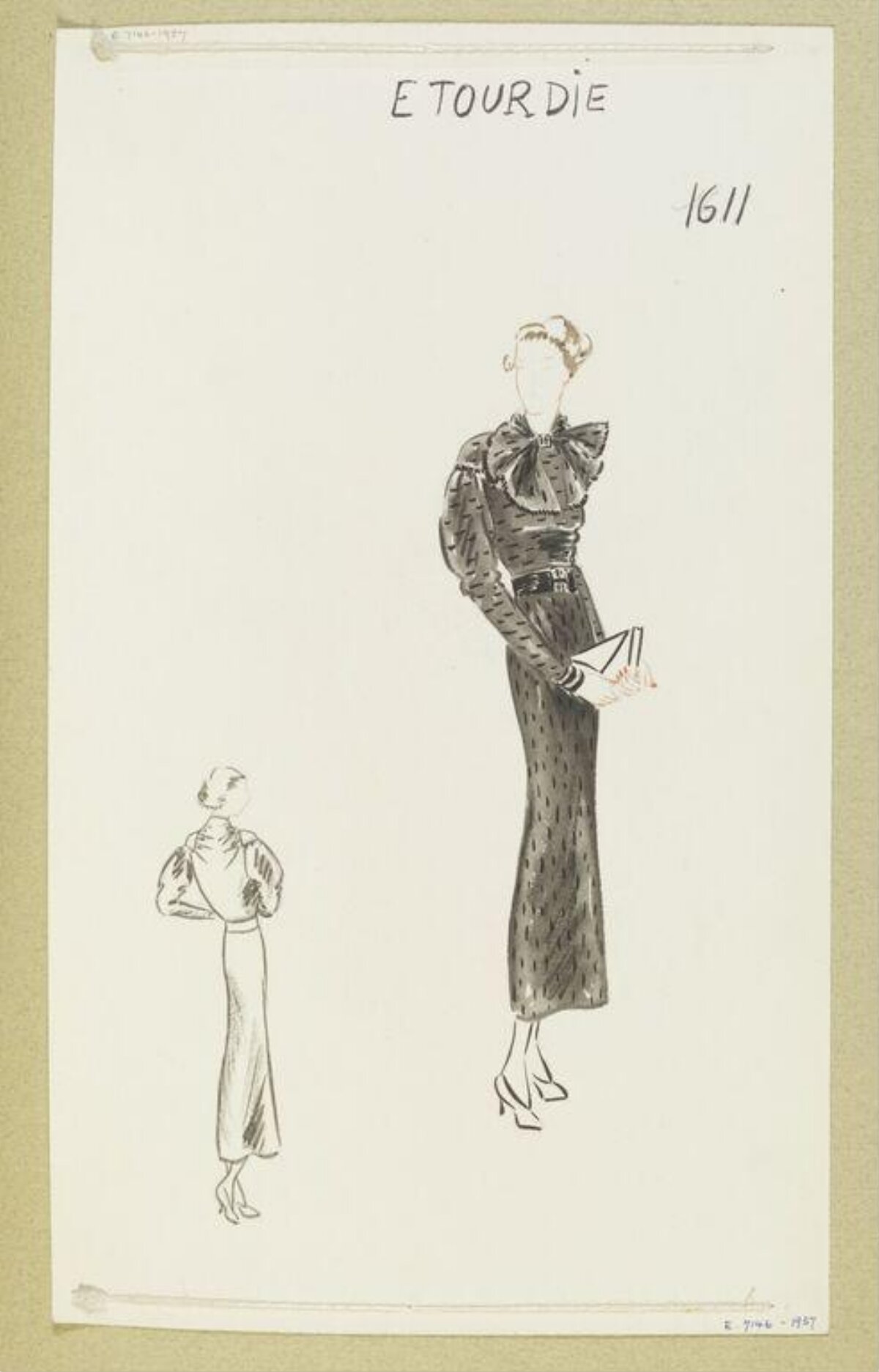 Vintage Dress Fashion Sketch