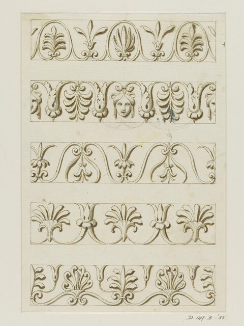 Five Classical Decorative Border Sketches