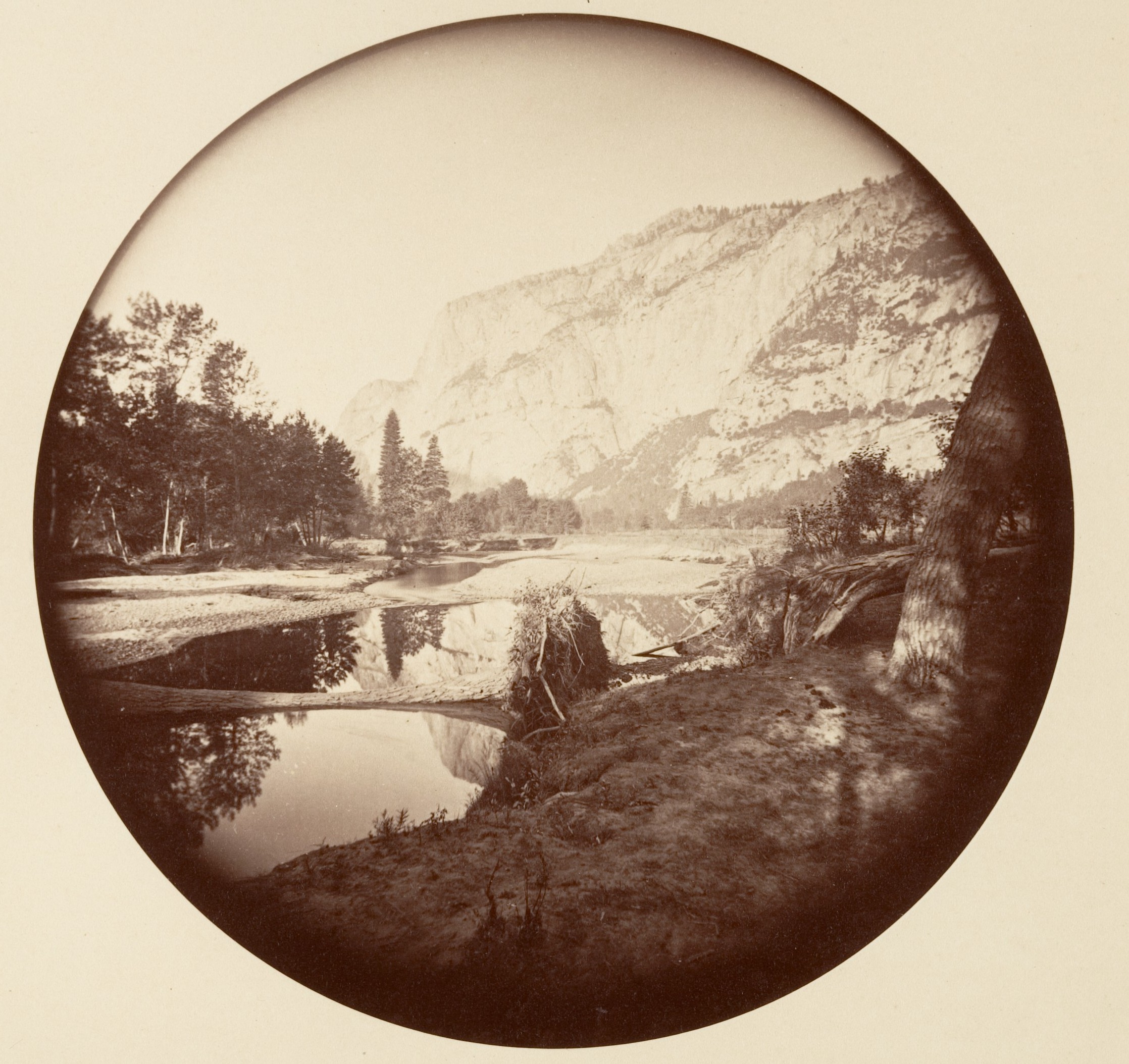 Vintage Mountain River Reflection