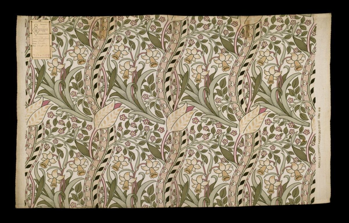 Vintage Floral Patterned Textile Sample