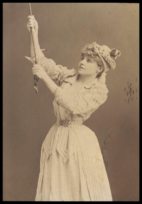 Vintage Portrait of Actress Holding Rope