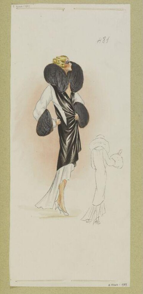 Vintage Evening Gown Fashion Sketch