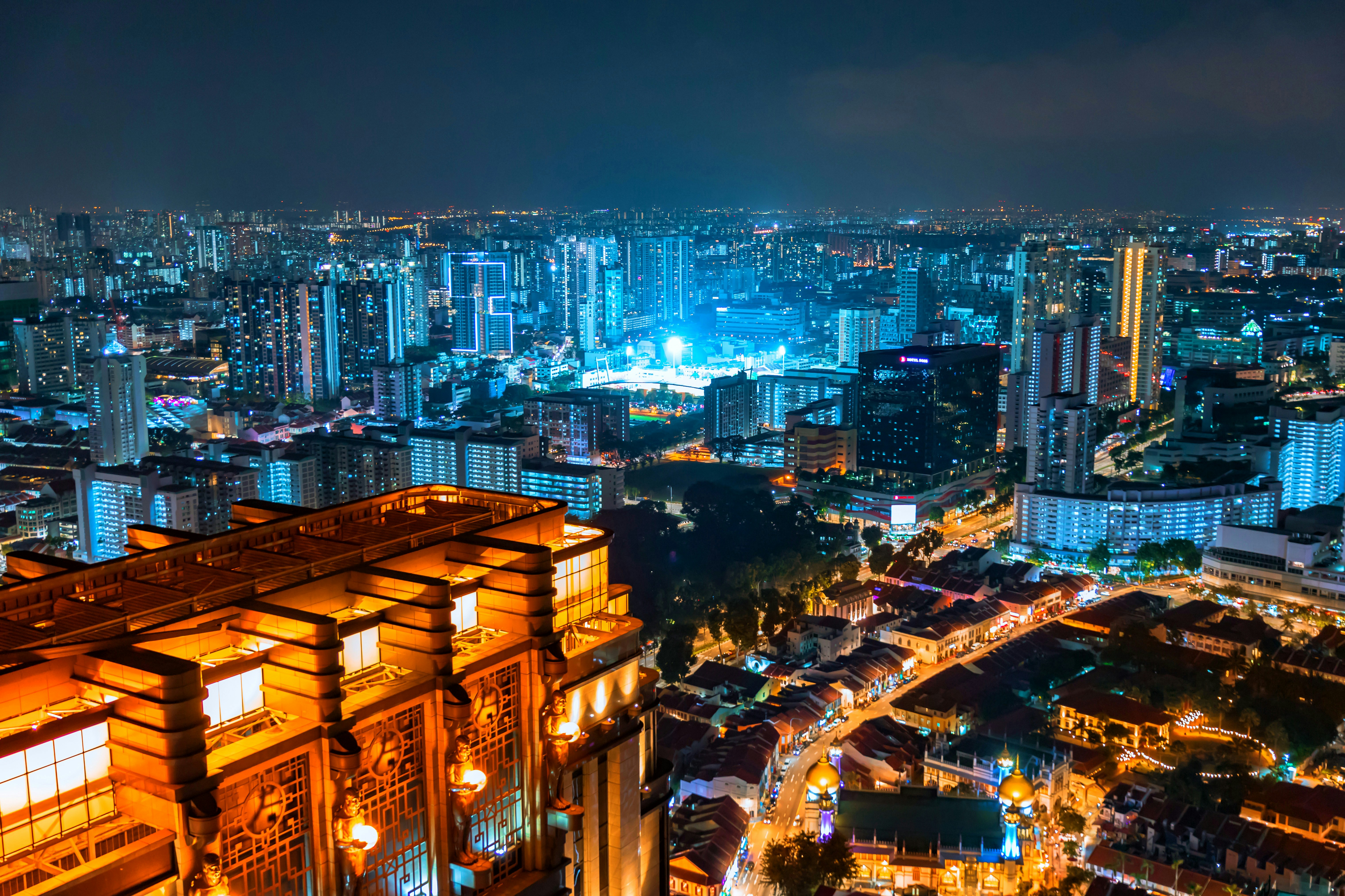 High-angle City Night View