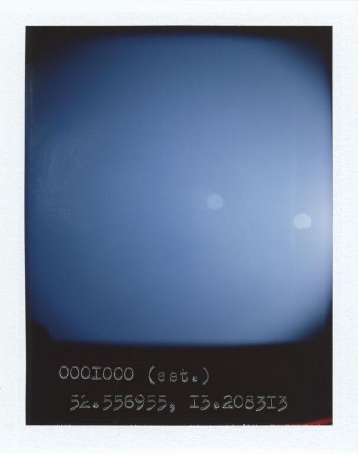 Blue Sky Polaroid with Coordinate Text
