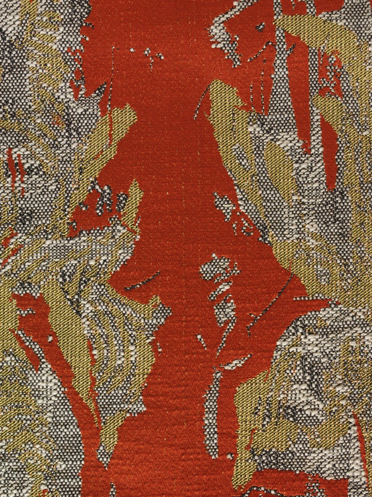Red and Gold Abstract Woven Textile