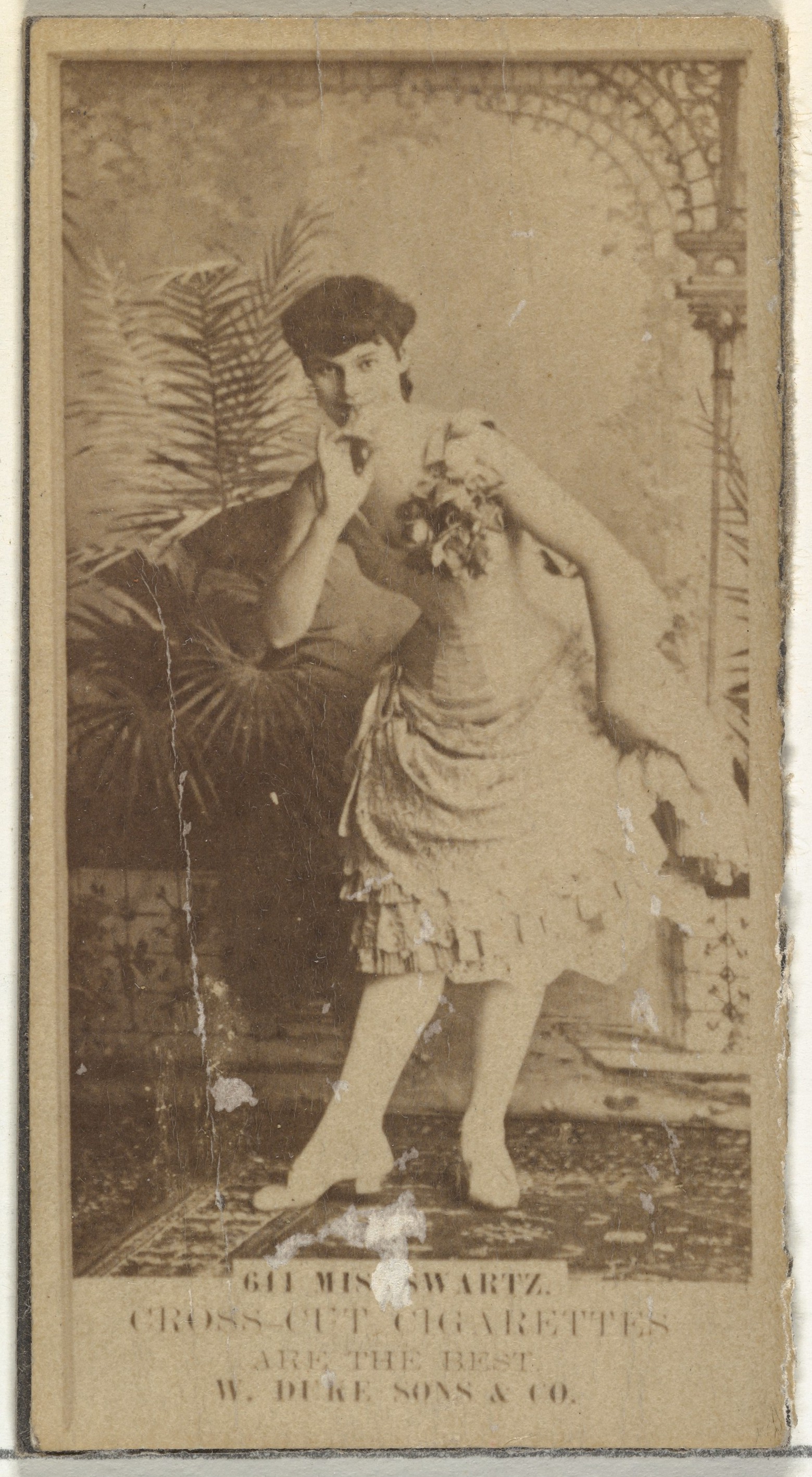 Vintage Cigarette Card of Miss Swartz