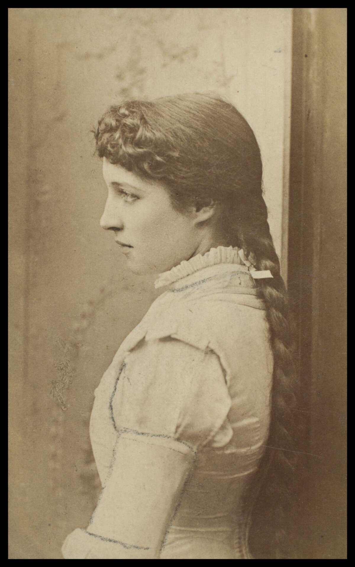 Vintage Side Profile Portrait of Woman