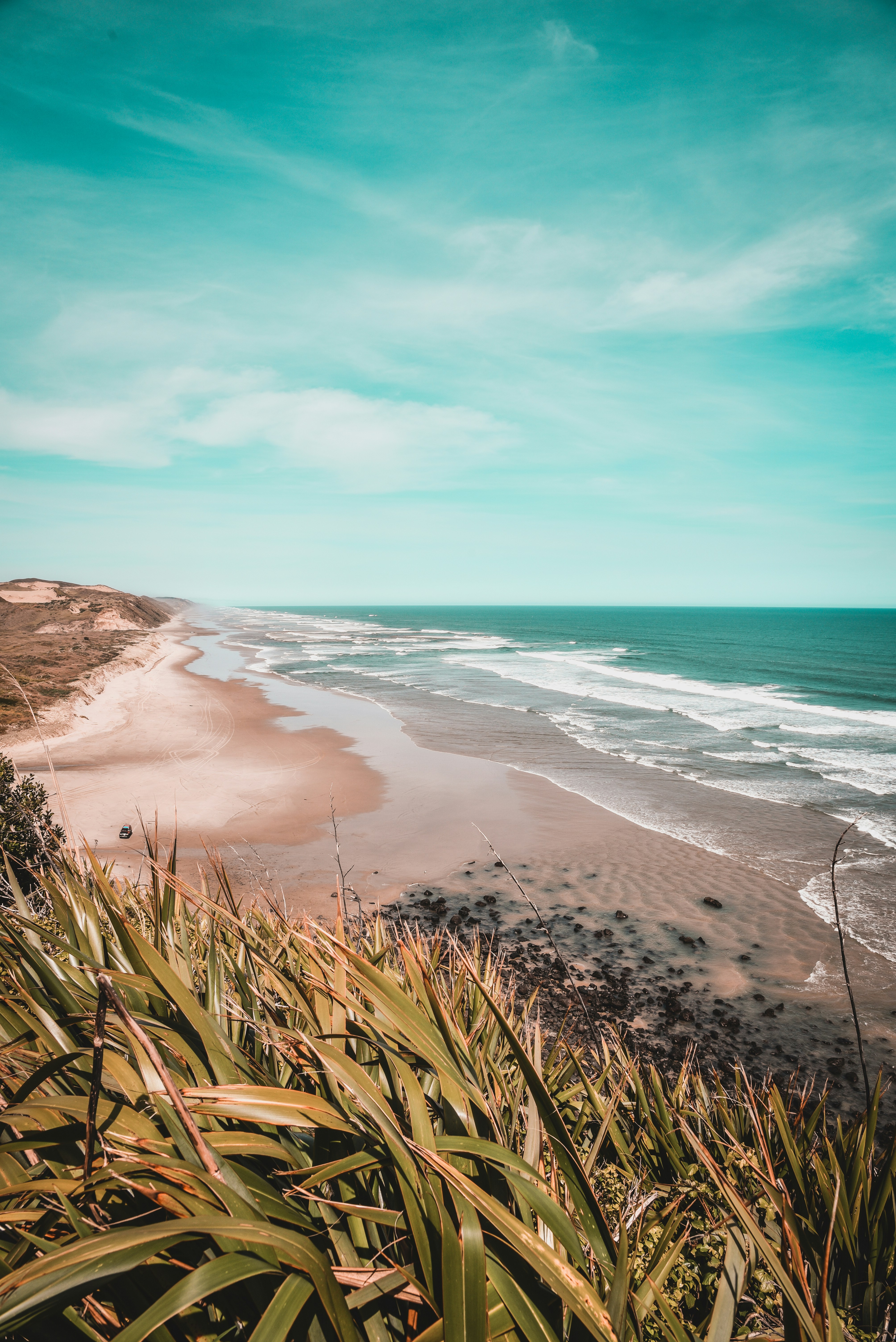 Overlooking Long Coastal Beach