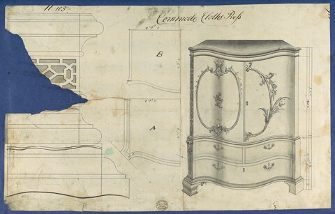 Antique Clothes Press Design Drawing