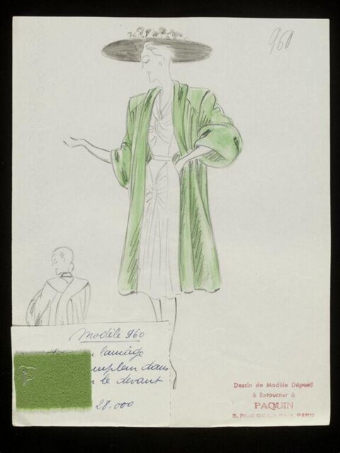 Vintage Paquin Fashion Sketch