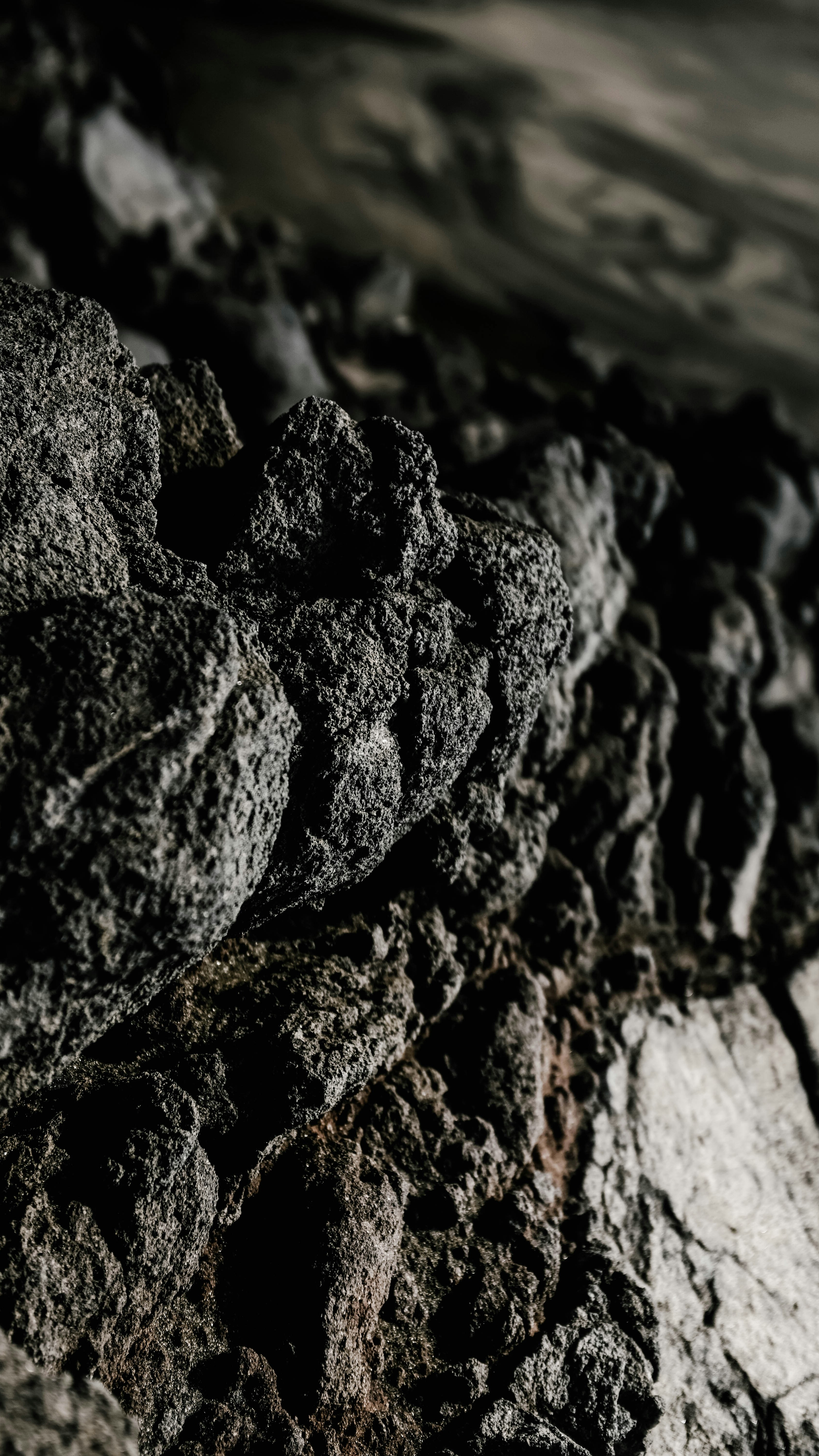 Close Up of Rough Dark Rock