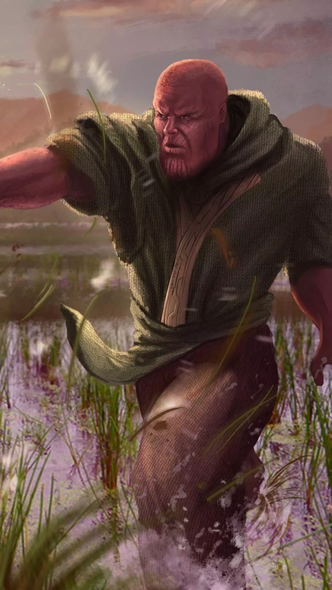 Thanos Walking Through Shallow Wetland