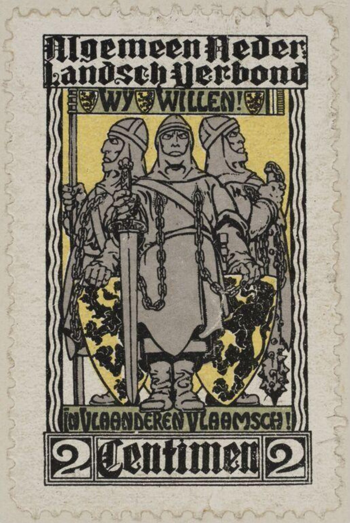 Vintage Flemish Propaganda Stamp