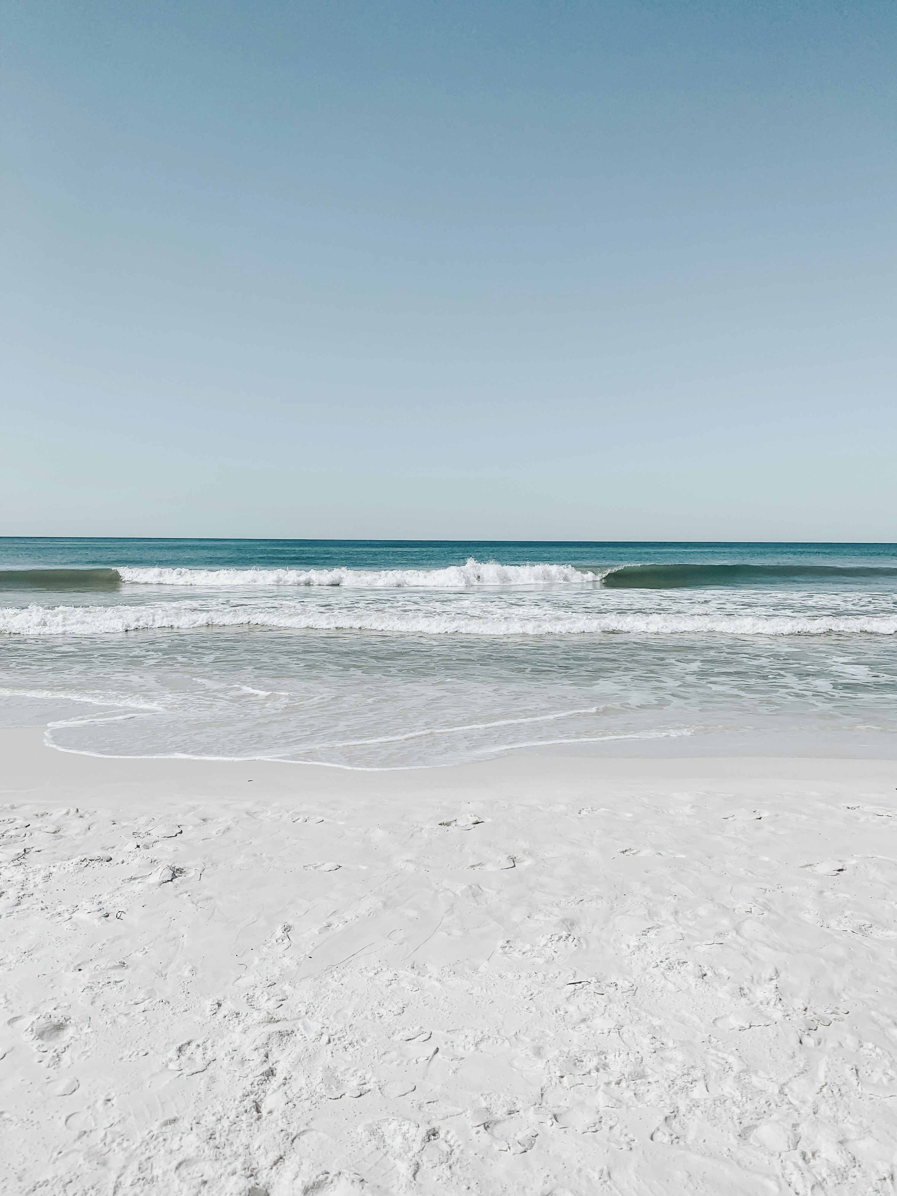 Calm White Sand Beach Sea View