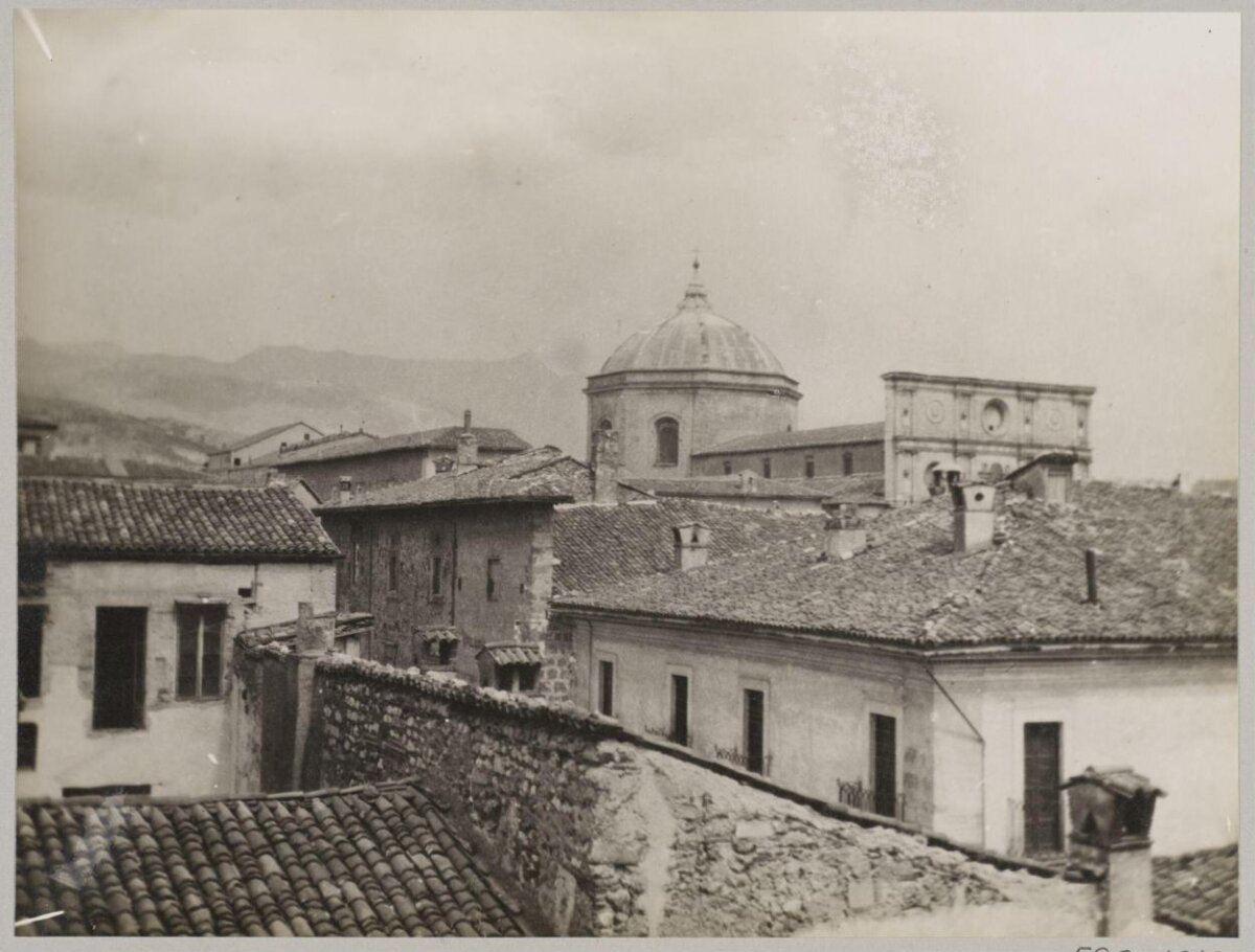 Vintage Italian Town Rooftop View