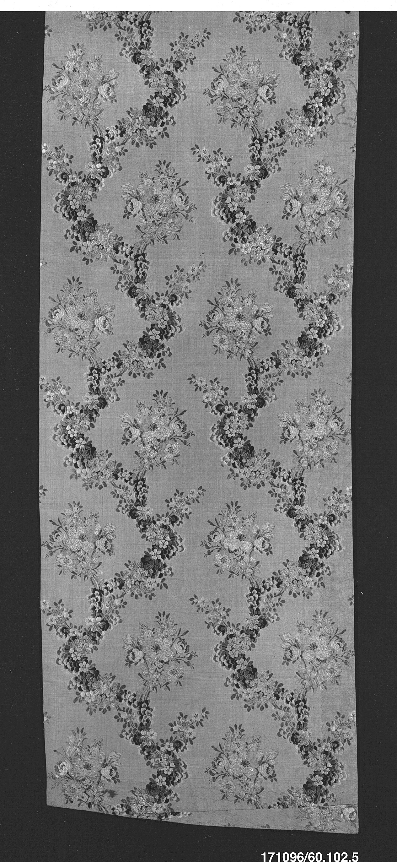 Vintage Floral Patterned Textile Fragment