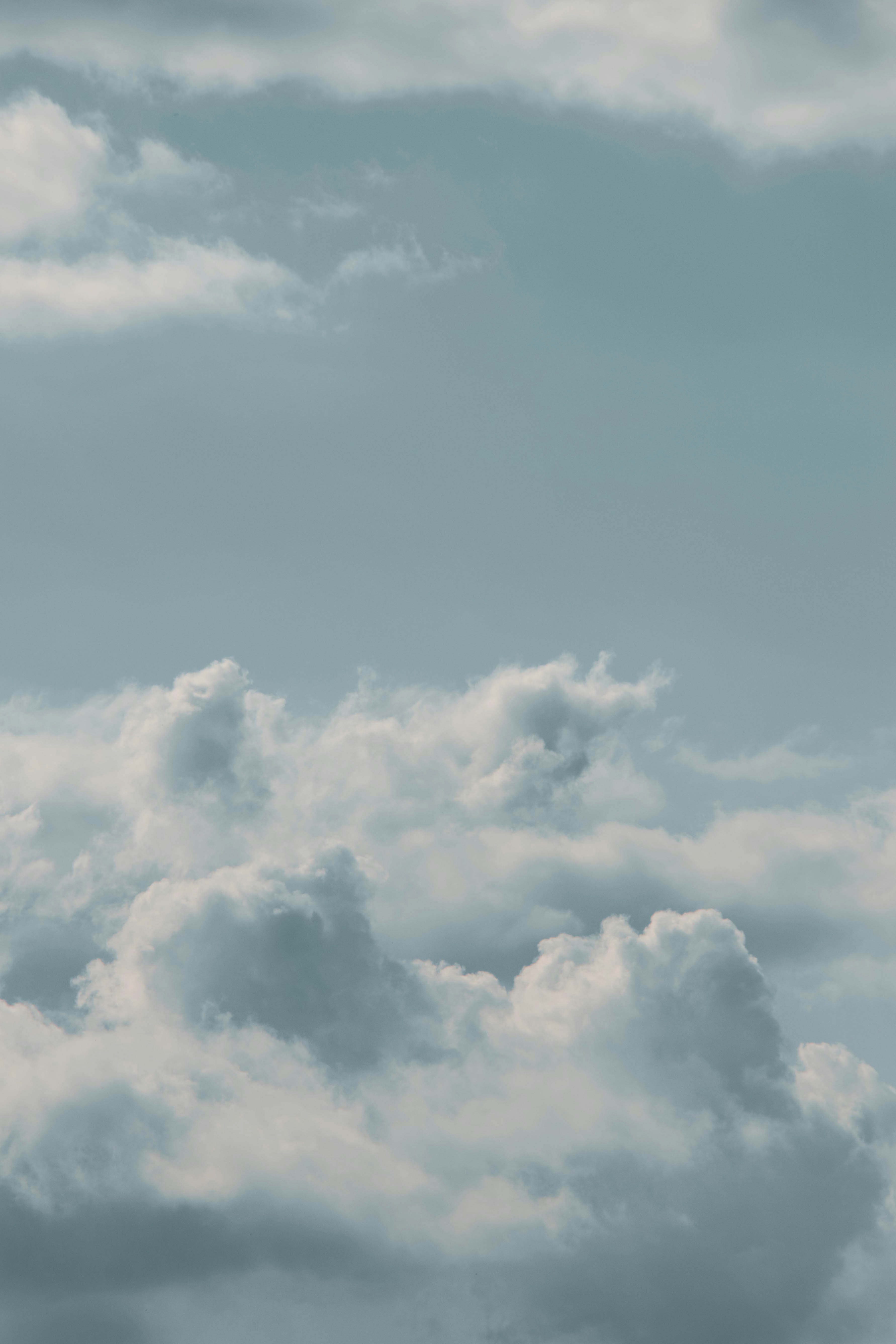 Misty Blue Sky with Clouds