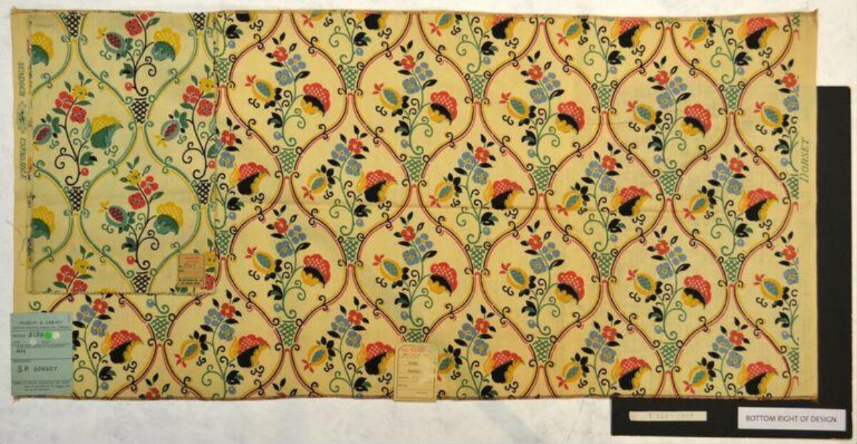 Vintage Floral Pattern Fabric Sample