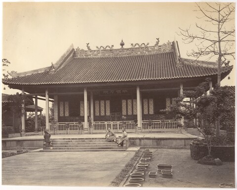 Old Photo of Chinese Traditional Temple Hall