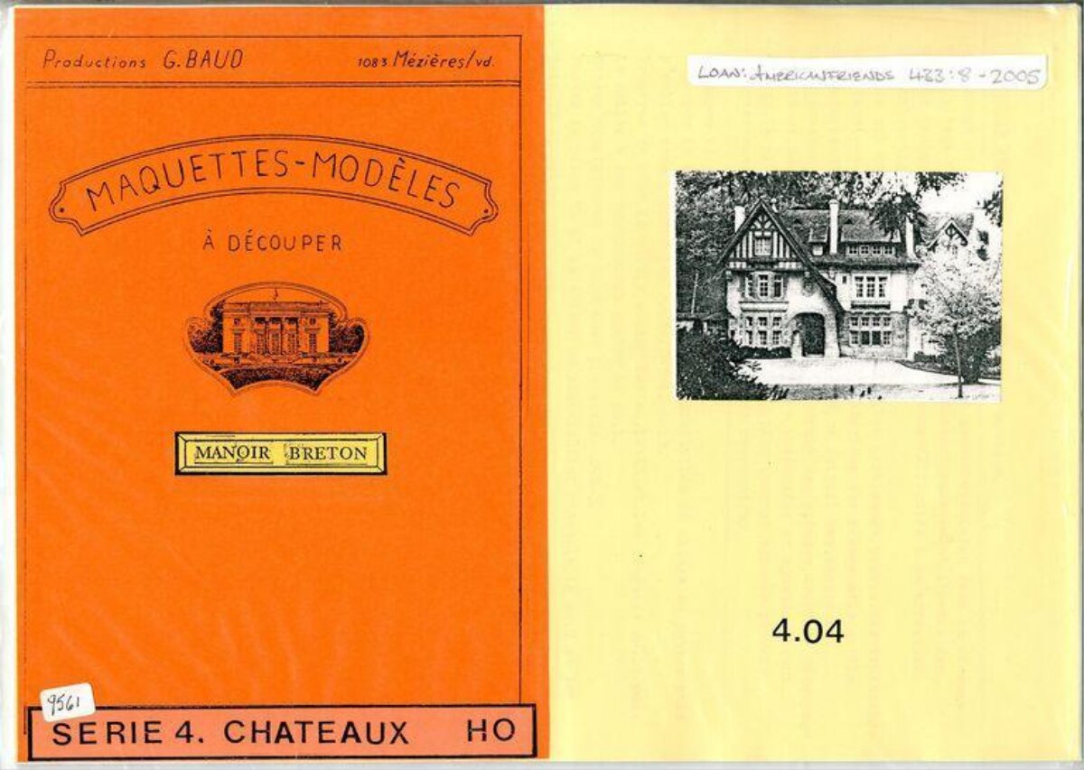 Vintage Breton Manor Paper Model Cover