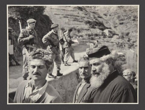 Soldiers and Local Civilians on Hillside