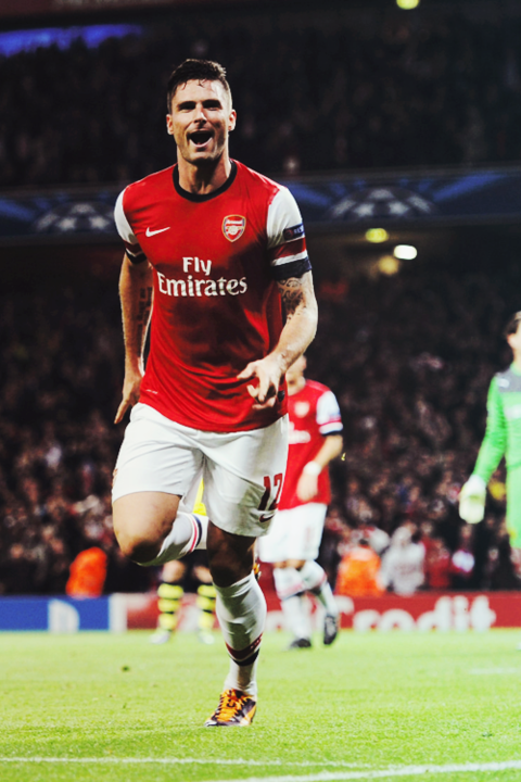 Olivier Giroud Celebrates Arsenal Goal
